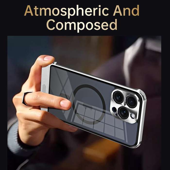 For iPhone 13 Pro Metal Scissor Design Aroma MagSafe Phone Case(Black)