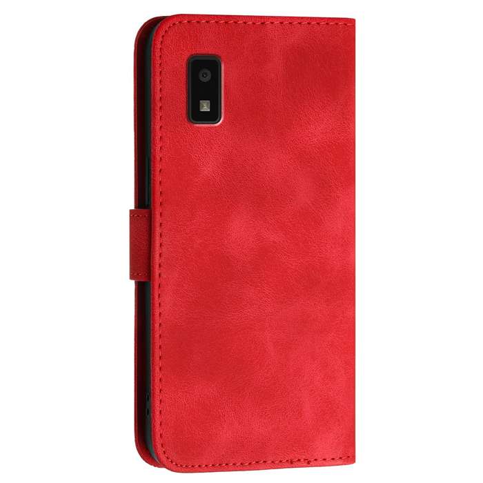 For Sharp Aquos Wish YX0080 Grid Butterfly Embossed Pattern Flip Leather Phone Case with Lanyar