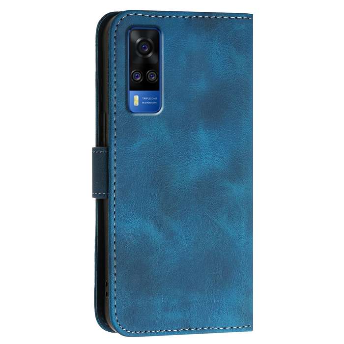 For vivo Y53s 4G / Y51a / Y33 4G YX0080 Grid Butterfly Embossed Pattern Flip Leather Phone Case