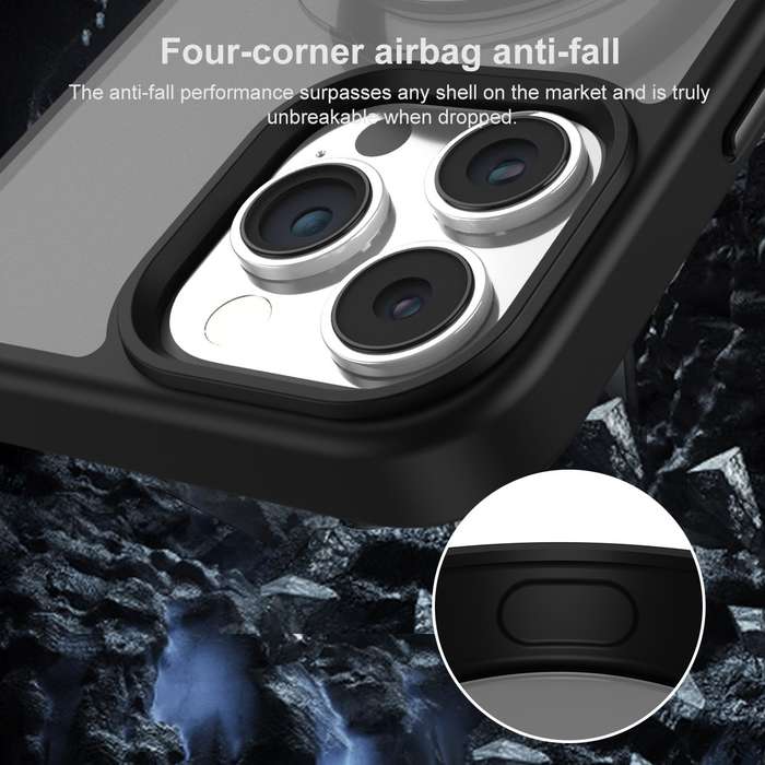 For iPhone 12 Pro 360 Degree Rotating MagSafe Magnetic Bracket Frosted Phone Case(Royal Blue)