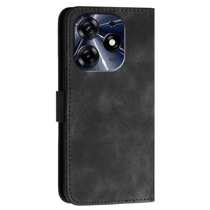 For Tecno Spark 10 Pro YX0080 Grid Butterfly Embossed Pattern Flip Leather Phone Case with Lany