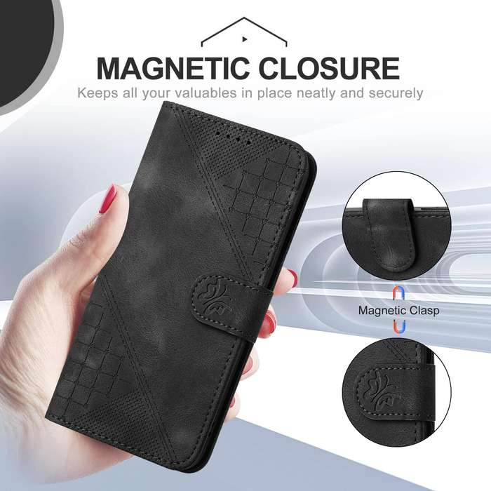 For Tecno Spark 10 Pro YX0080 Grid Butterfly Embossed Pattern Flip Leather Phone Case with Lany
