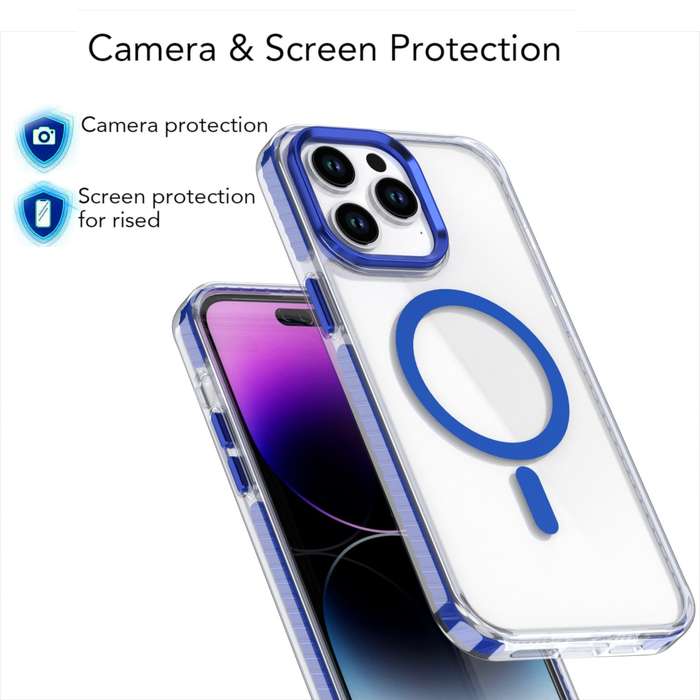 For iPhone 14 / 13 Two-color TPU Hybrid PC MagSafe Phone Case(Black)