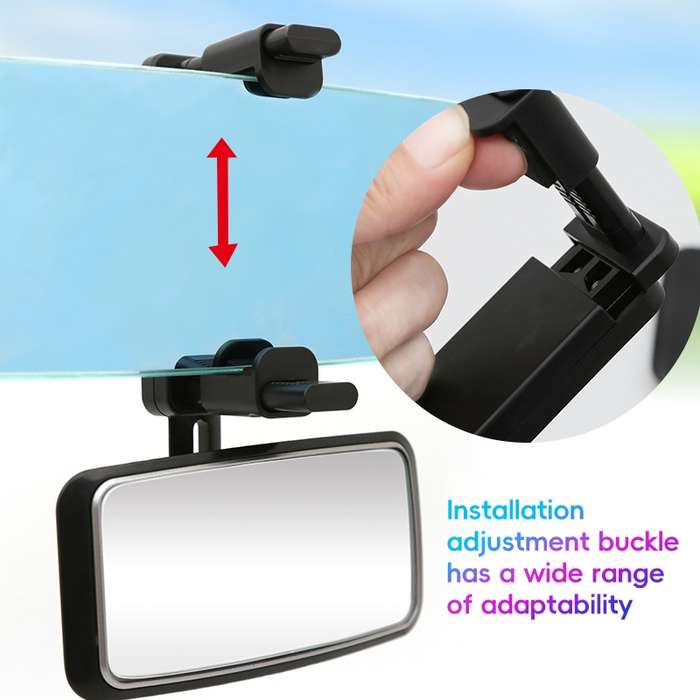 3R-2361 Car Auxiliary Rearview Side Mirror Wide Angle Interior Mirror(Black)