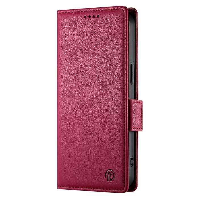 For Redmi 14C 4G Side Buckle Magnetic Frosted Leather Phone Case(Rose Gold)