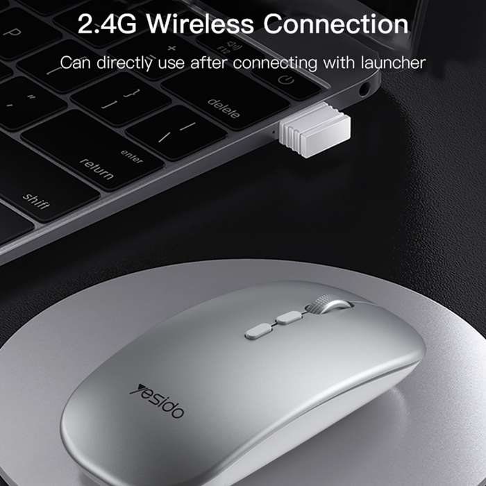 Yesido KB15 Slim 2.4G Rechargeable Wireless Optical Mouse(White)