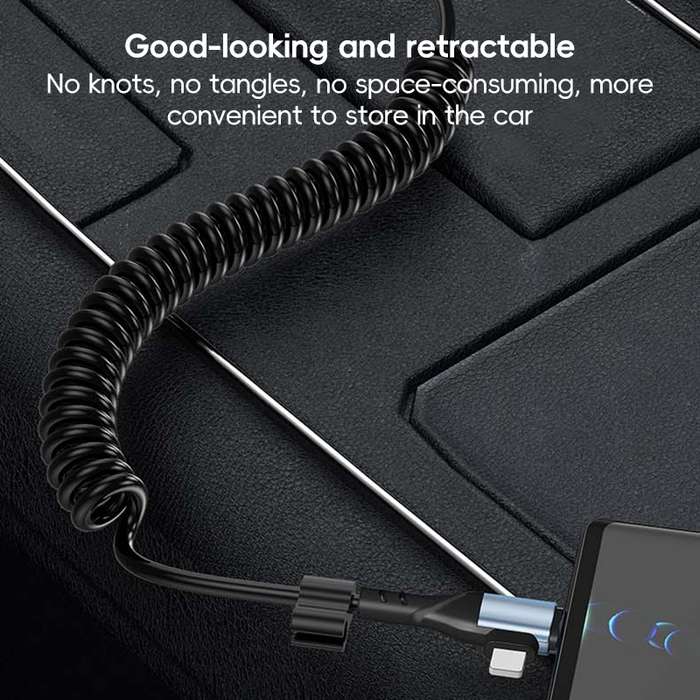 For LeadingIdeal L9 / L8 / L7 / L6 PD65W Type-C Elbow to Type-C, 8 Pin Spring Charging Cable(Brown)