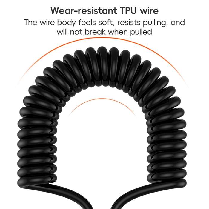 For LeadingIdeal L9 / L8 / L7 / L6 PD65W Type-C Elbow to Type-C, 8 Pin Spring Charging Cable(Brown)