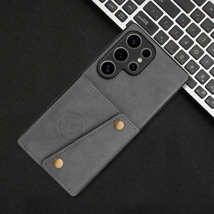 For Samsung Galaxy S25 Ultra 5G Double Buckle Card Slots Magnetic Phone Case(Black)