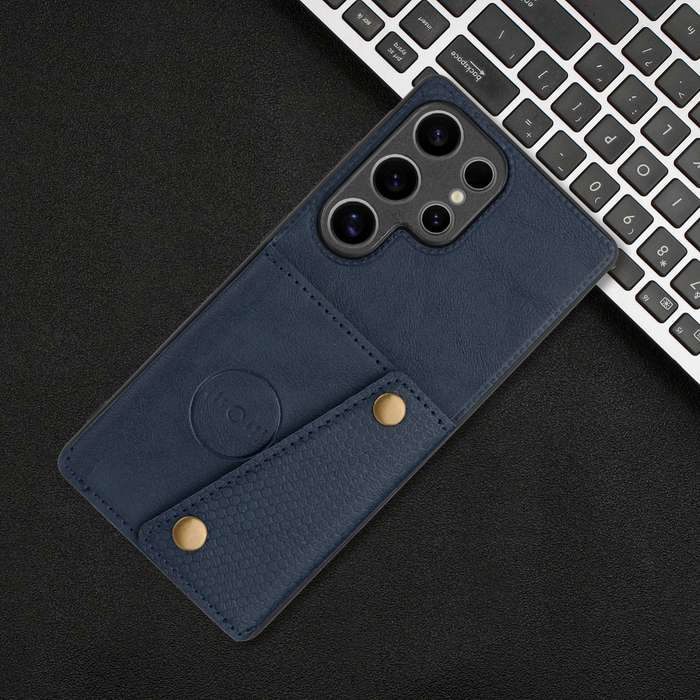 For Samsung Galaxy S25 Ultra 5G Double Buckle Card Slots Magnetic Phone Case(Black)