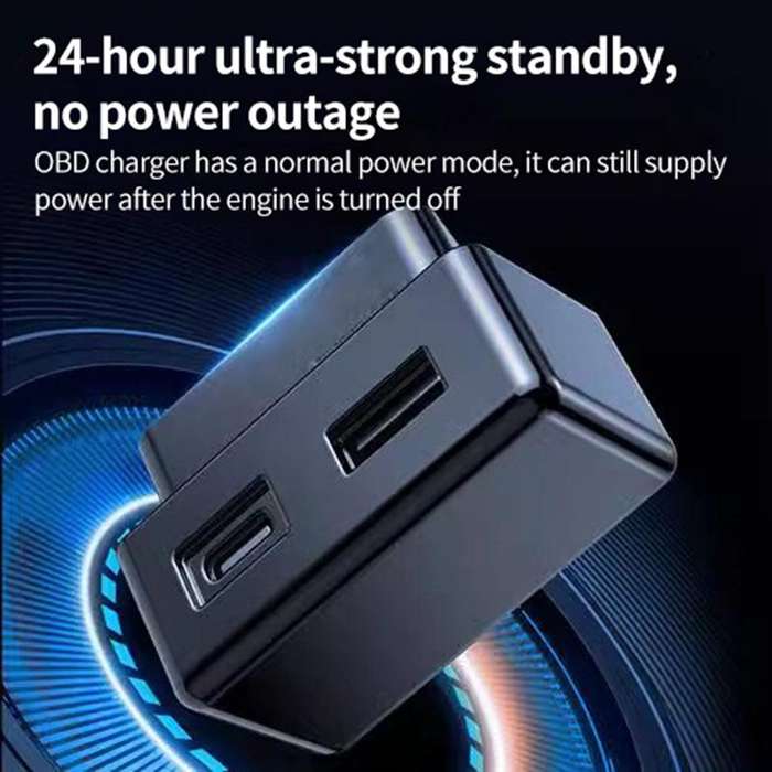 DC12-24V Car OBD Charger(Black)