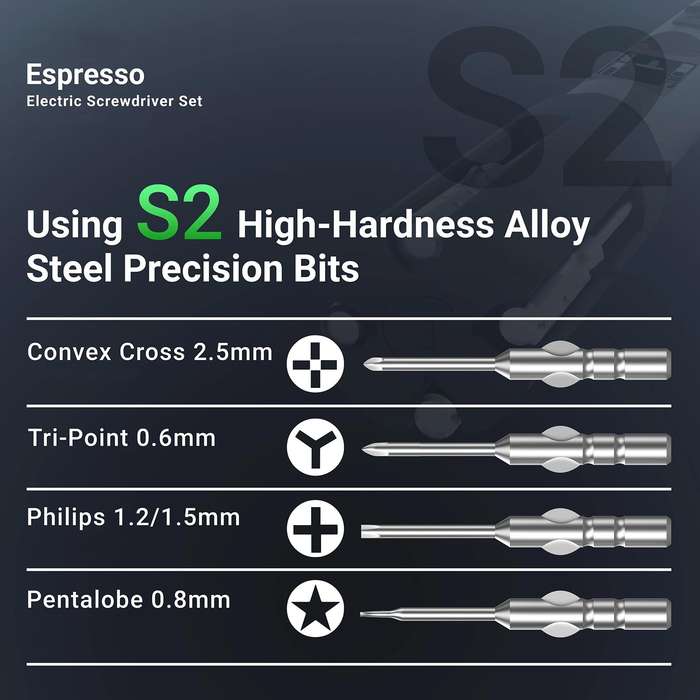 2uul SD11 Espresso Electric Screwdriver Set