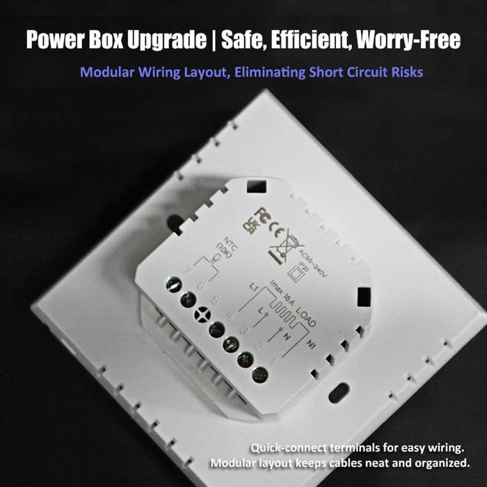 BHT-101GBL Electric Heating Smart Home Screenless Knob Thermostat with Dual Color LED Indicator(Whit