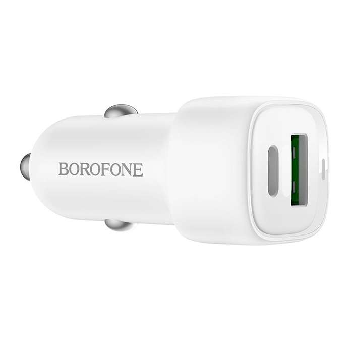 BOROFONE BZ34B Cloud PD38W Type-C and USB Car Fast Charger(White)