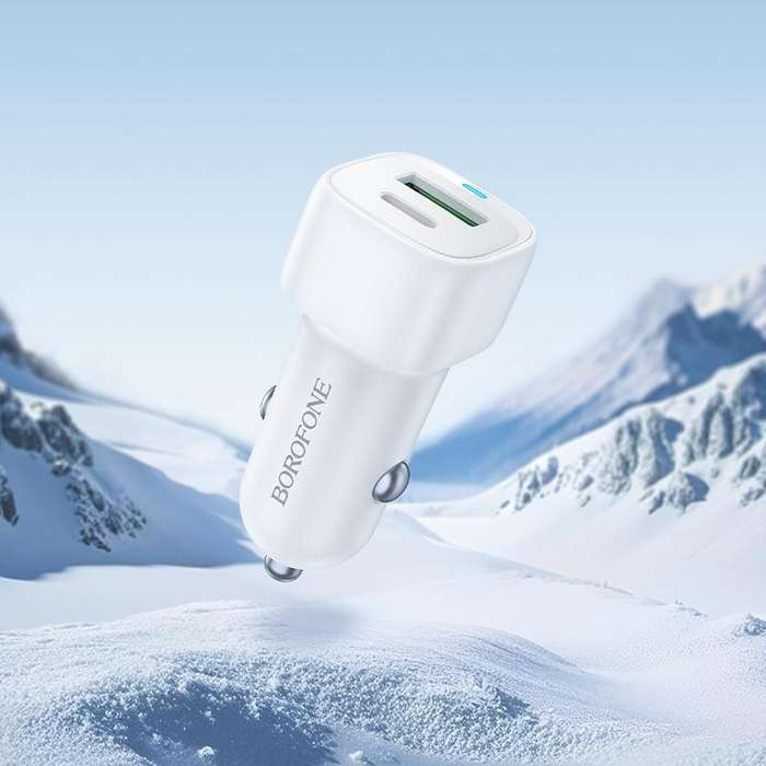 BOROFONE BZ34B Cloud PD38W Type-C and USB Car Fast Charger(White)