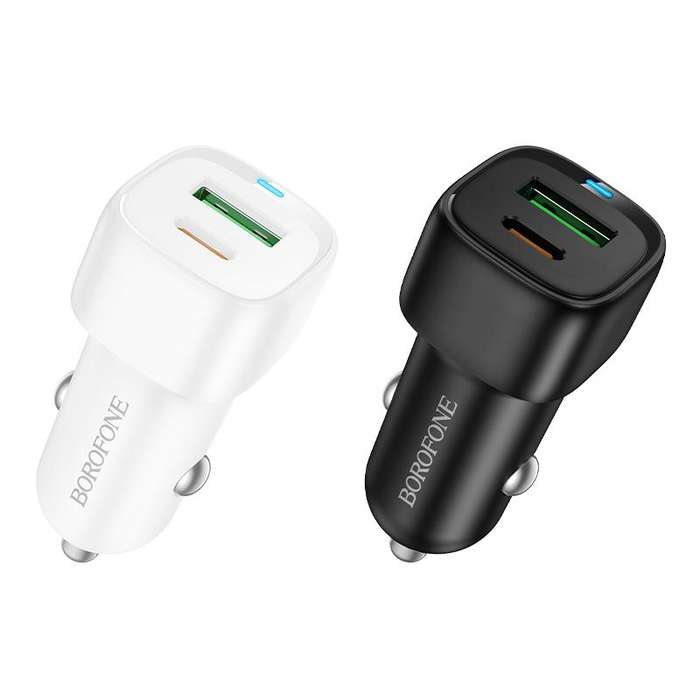 BOROFONE BZ34B Cloud PD38W Type-C and USB Car Fast Charger(White)