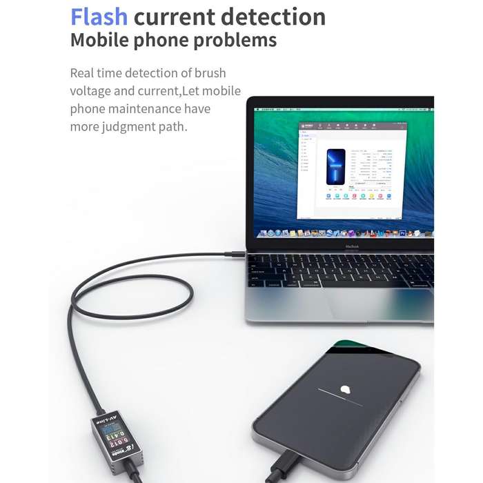 18 Kinds AV-Line Pro 1.2m Intelligent Detection Charging Data Cable, Interface:Type-C to 8 Pin