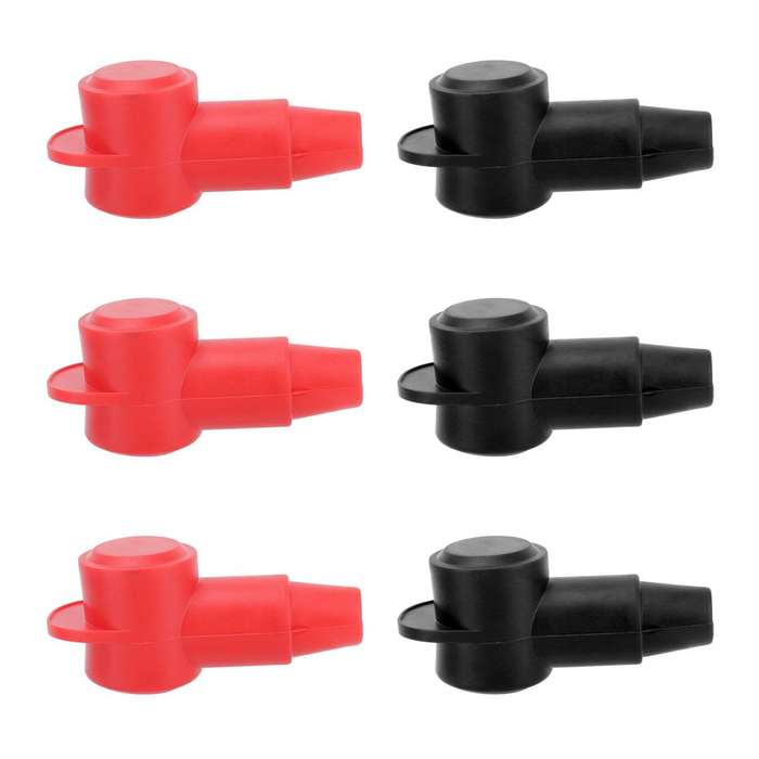 3 Pairs / Set Car Battery Pile Head PVC Protective Cover(Black + Red)