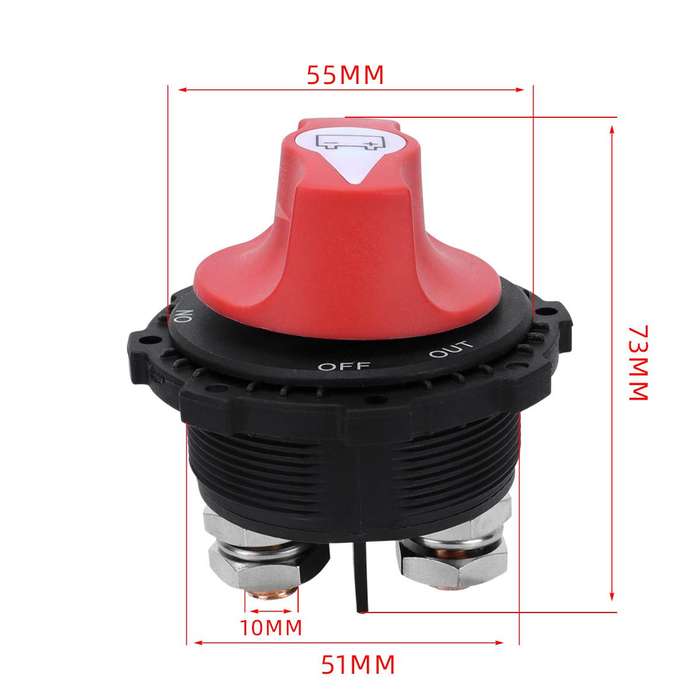 12-24V 300A Heavy-Duty DC Battery Disconnect Switch, Type:New with OUT Handle Removable