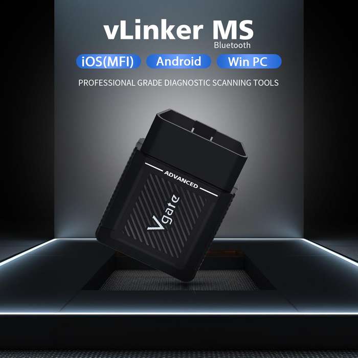 Vgate vLinker MS 12V / 24V Bluetooth Car OBD2 Scanner(Black)