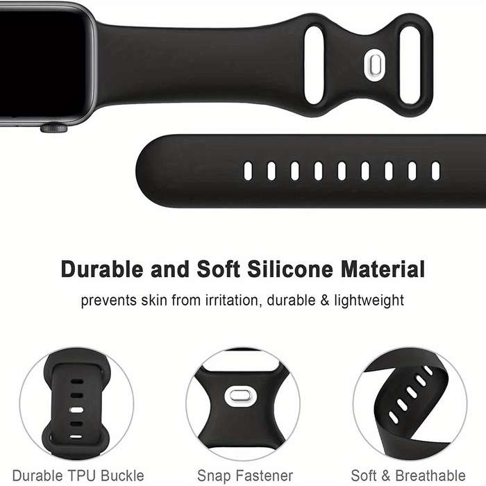 For Apple Watch Series 41mm Butterfly Buckle Silicone Watch Band with Film Integrated PC Cover(Midni