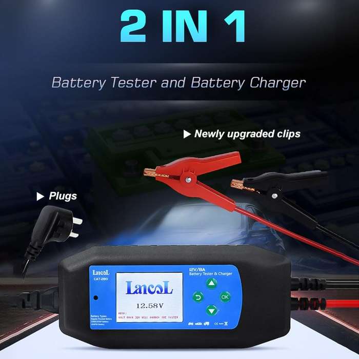 CAT-280 2 in 1 Car Battery Charger & Color Screen Battery Tester, US Plug