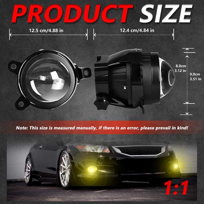 T11 2pcs/Pack 55W 3 inch High Power Dual Lens Fog Light, Low Holder for LADA Priora 2007-2013