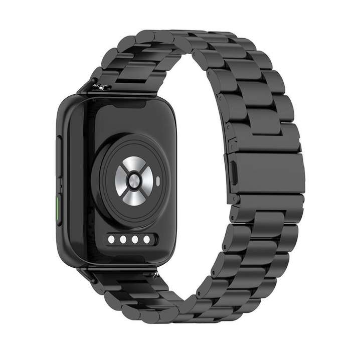 For OPPO Watch 1 46mm Tri-beads Flat Buckle Titanium Alloy Watch Band(Silver)
