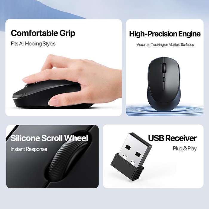 DUX DUCIS DM Series Bluetooth 2.4GHz Wireless Mouse(Black)