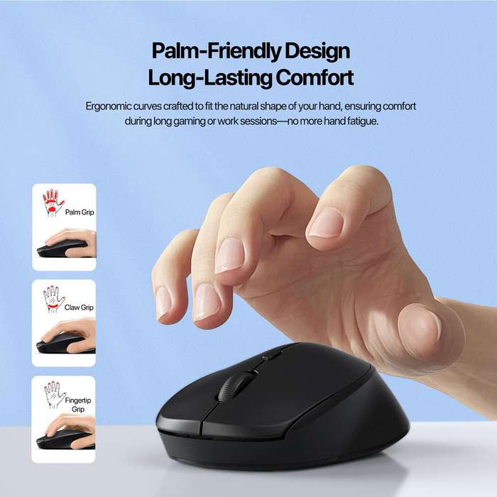 DUX DUCIS DM Series Bluetooth 2.4GHz Wireless Mouse(Black)