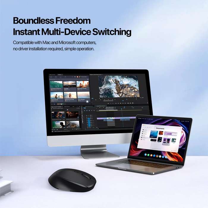 DUX DUCIS DM Series Bluetooth 2.4GHz Wireless Mouse(Black)