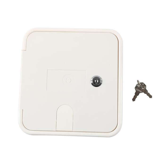 RV / Camper Power Cable Hatch with Screws and Key(White)