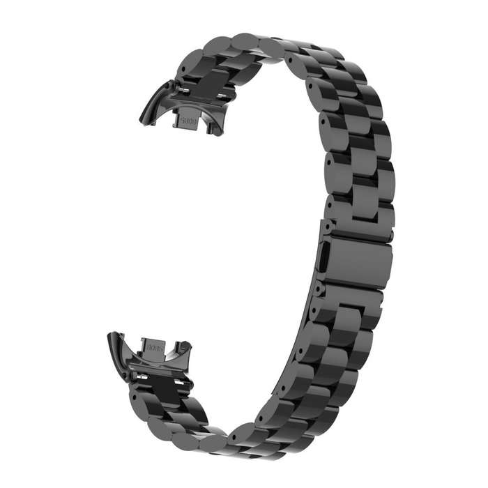 For Xiaomi Band 9 / 8 Tri-beads Flat Buckle Titanium Alloy Watch Band(Silver)