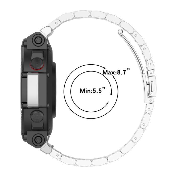 For Huami Amazfit T-Rex 2 Tri-beads Flat Buckle Titanium Alloy Watch Band(Silver)