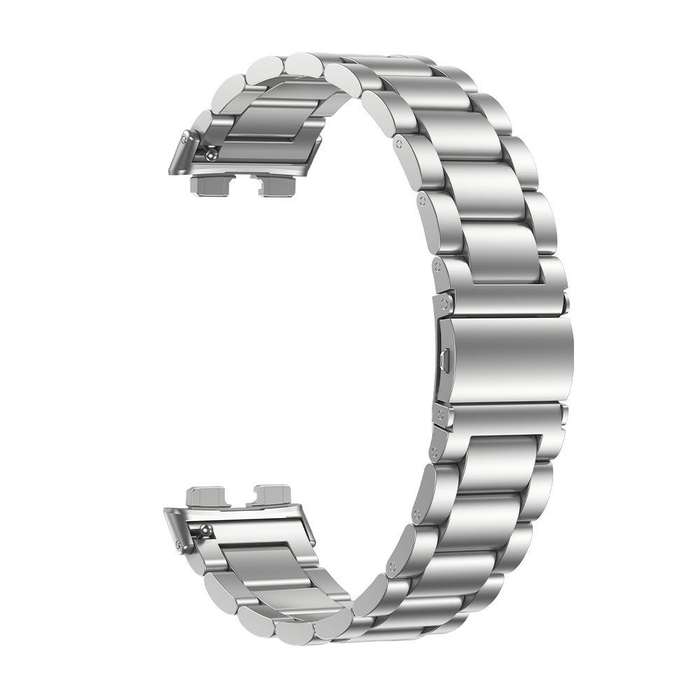 For Huawei Band 10 / 9 / 8 Tri-beads Flat Buckle Titanium Alloy Watch Band(Silver)