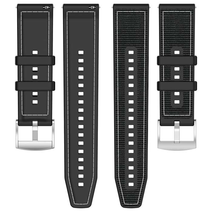 For Garmin Forerunner 220/235/735/735XT 20mm xDfind Hybrid Nylon Braid Silicone Watch Band(Midnight