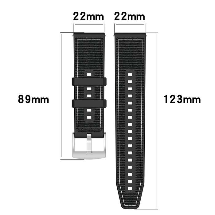 For Garmin Forerunner 220/235/735/735XT 20mm xDfind Hybrid Nylon Braid Silicone Watch Band(Midnight