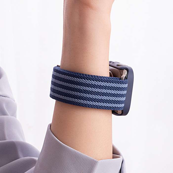 For Apple Watch 42mm / 41mm / 40mm / 38mm Mecha Armor Magnetic Buckle Nylon Watch Band(Brown)