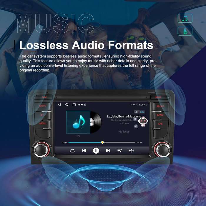 For Audi A3 8P 2003-2012 Android 15 7 inch Smart Central Control Car GPS Navigator Car MP5 Player, M