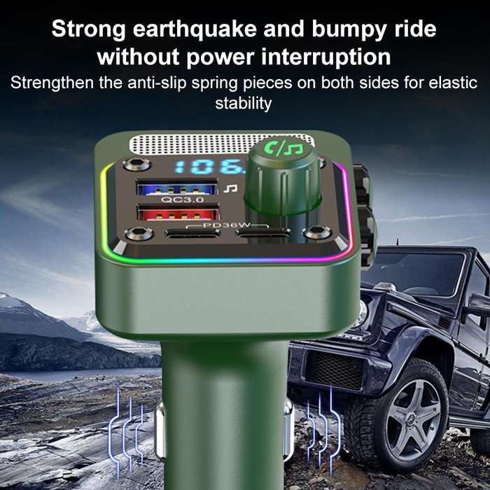 BC91 Car Bluetooth Hands-free Calling PD36W Fast Charging with Atmosphere Light(Black)