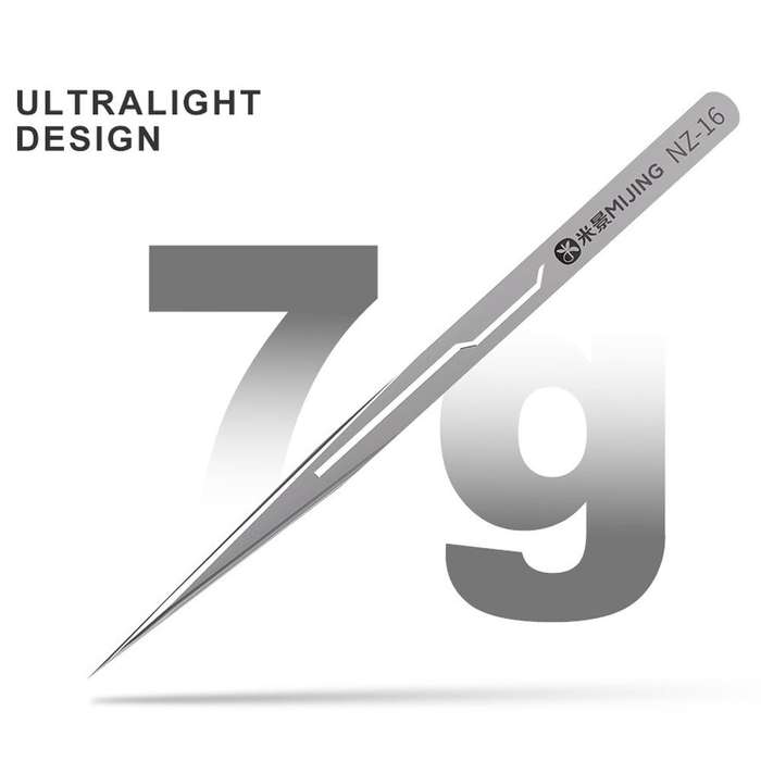 Mijing NZ-16 Non-Magnetic Ultralight 0.1mm Titanium Alloy Tweezers