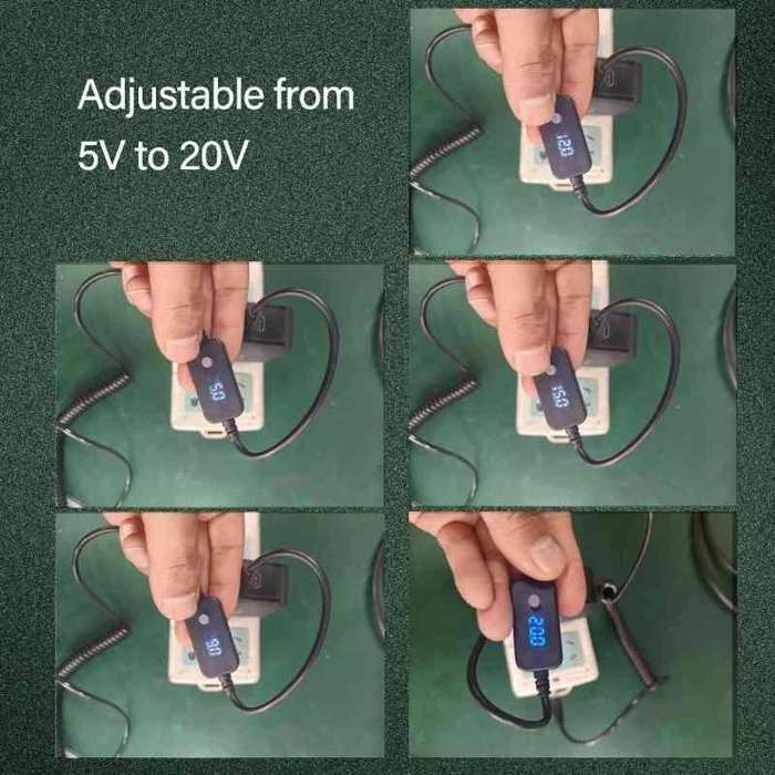 5V-20V Adjustable Voltage Type-C to Cigarette Lighter Socket Conversion Cable, Length:2m(Black)