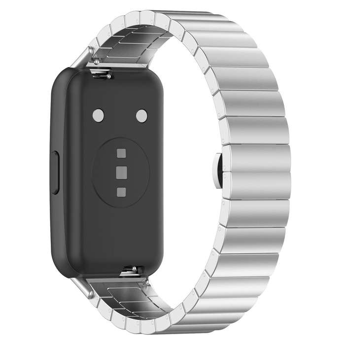For Huawei Band 10 / 9 / 8 14mm xDfind One-bead Bamboo Solid Stainless Steel Watch Band(Silver)