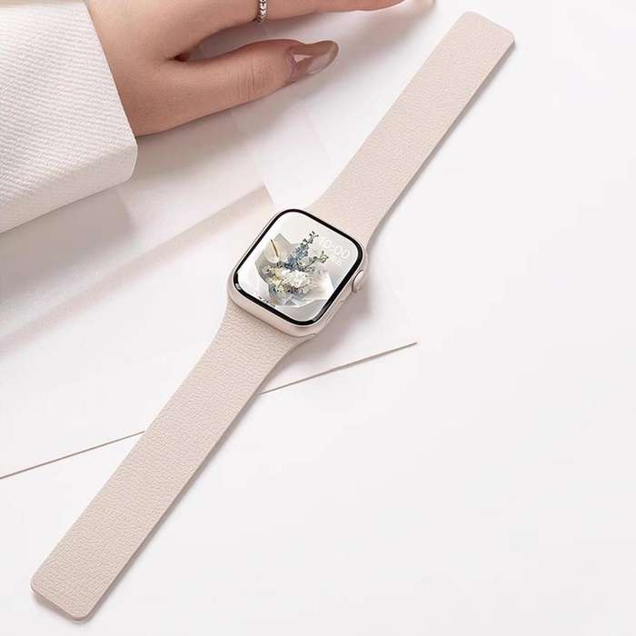For Apple Watch 38 / 40 / 41 / S10 42mm xDfind Flat Head Litchi Texture Magnetic Silicone Watch Band