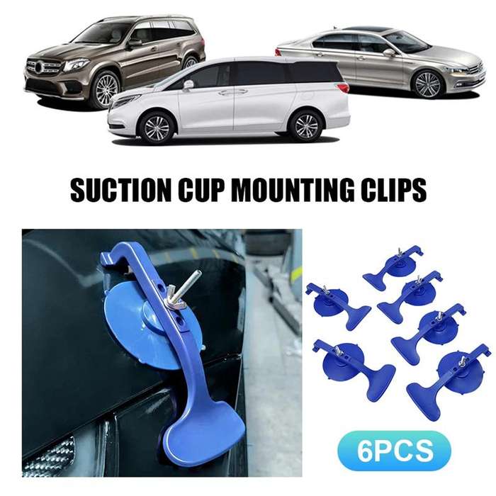 6pcs/Pack Non-marking Suction Clamp Set for Car Glass Windshield Repair(Blue)