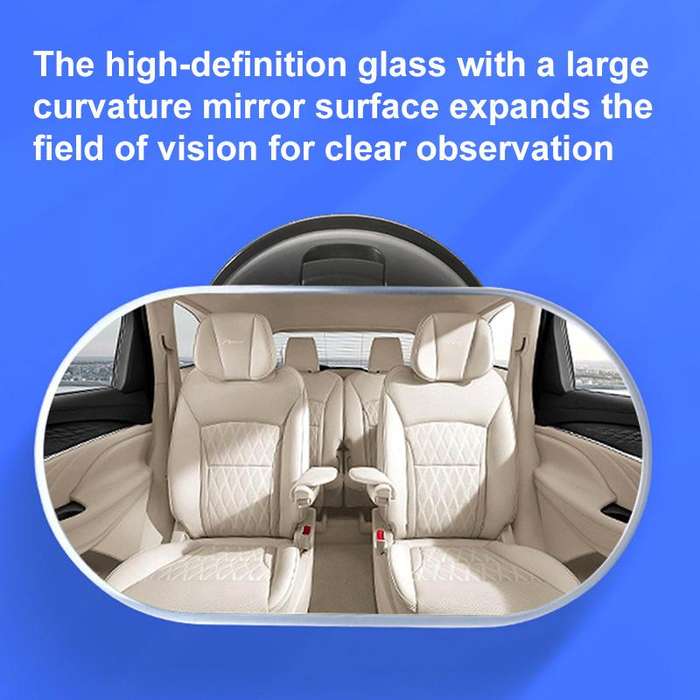 Car Suction Cup Type Wide-angle Rearview Auxiliary Mirror(Black)