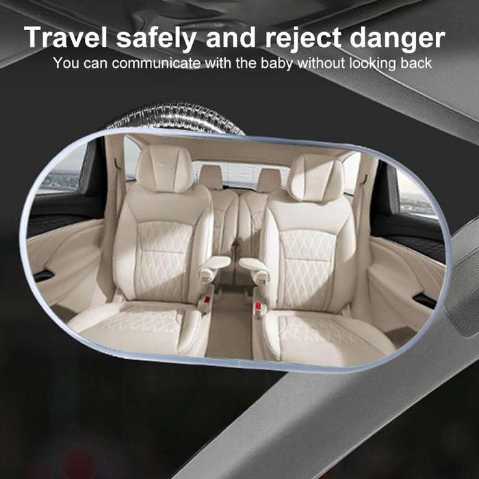 Car Suction Cup Type Wide-angle Rearview Auxiliary Mirror(Black)