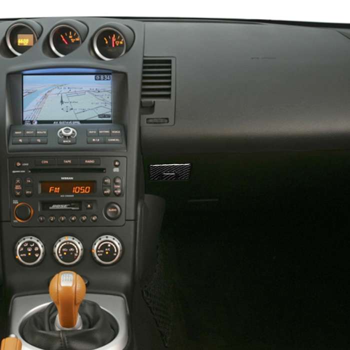 Car Carbon Fiber Co-pilot Storage Door Handle Decorative Sticker for Nissan 350z 2006-2009