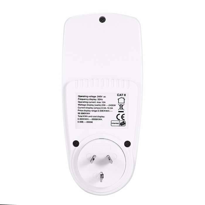 AC 240V 50Hz Max 10A LCD Display Power Meter Energy Watt Amps Volt Electricity Usage Monitor Analyze