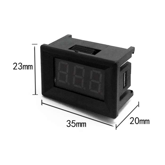 10 PCS 0.36 inch 3 Wires Digital Voltage Meter with Shell, Color Light Display, Measure Voltage: DC